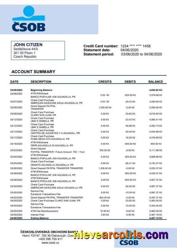 Czech Republic Československá Obchodní Banka